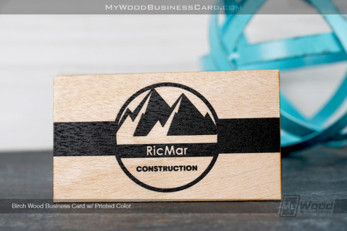 My Plastic Business Card | Birch Wood Business Card Custom Cutout Printed Color Construction