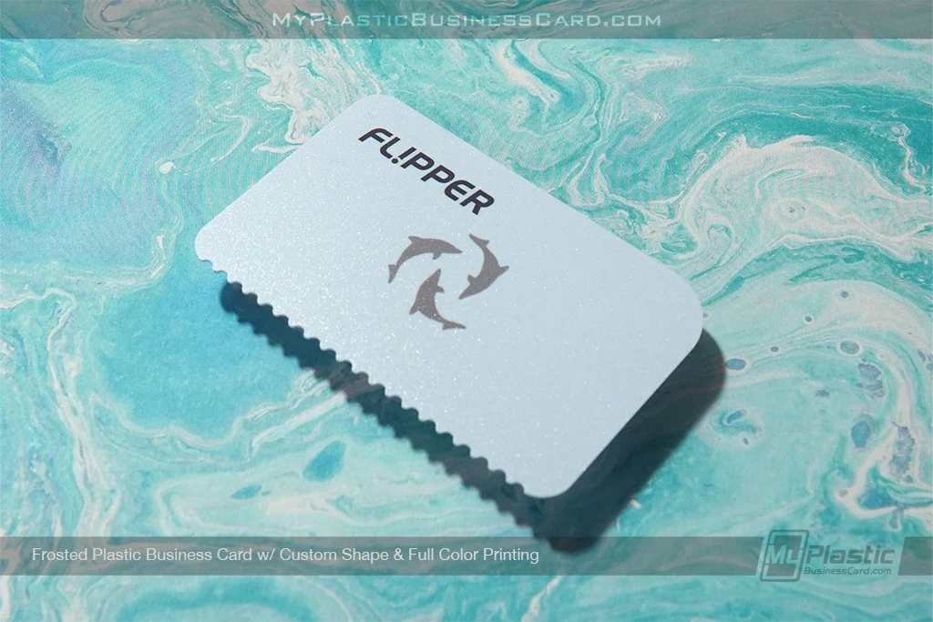 My Plastic Business Card |&nbsp;Frosted Plastic Business Card Custom Shape Full Color Print Flipper