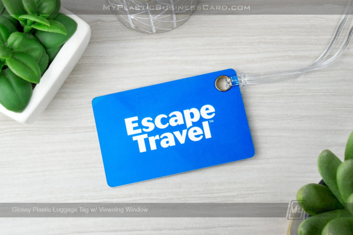 My Plastic Business Card | Glossy Plastic Luggage Tag With Viewing Window Escape Travel