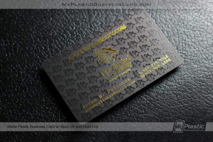 My Plastic Business Card | Mpbc Matte Plastic Business Card With Gloss Uv And Gold Foil 27271