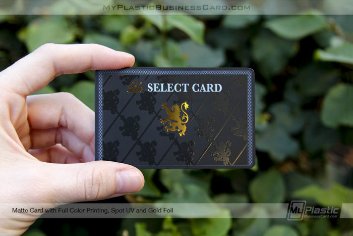 My Plastic Business Card | Mpbc Matte Plastic Business Card With Spot Uv Gloss And Gold Foil Stamp