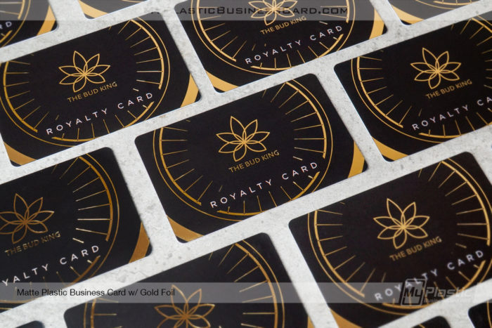 My Plastic Business Card | Matte Black Plastic Business Card Gold Foil Bud King