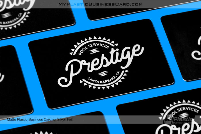 My Plastic Business Card | Matte Plastic Business Card Silver Foil Prestige 1