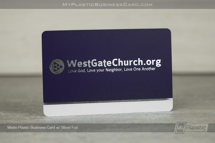 My Plastic Business Card | Matte Plastic Business Card With Full Color Printing And Silver Foil Stamp 31233