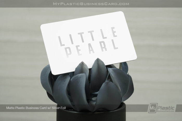 My Plastic Business Card | Matte Plastic Business Card With Spot Foil Design Little Pearl