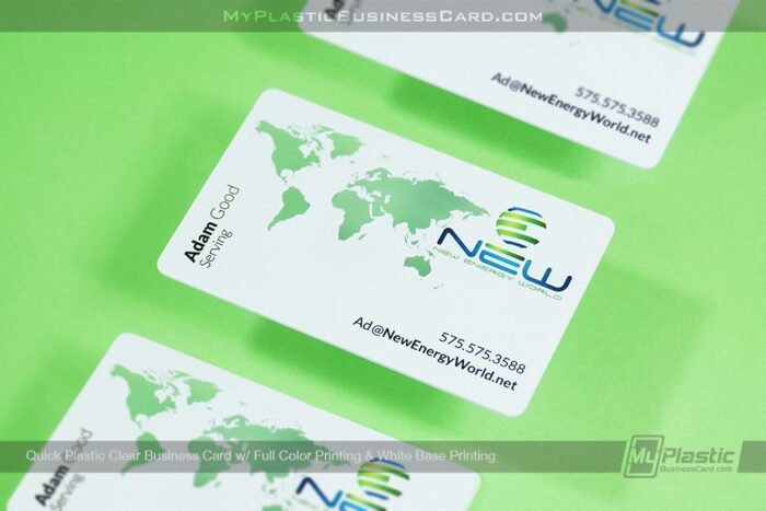 White Base Plastic Clear Business Card