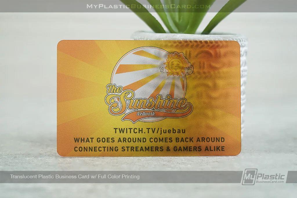 My Plastic Business Card |&nbsp;Translucent Plastic Business Card With Full Color Printing For Twitch Gamer