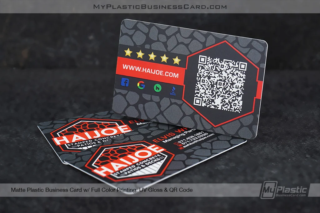 My Plastic Business Card |&nbsp;Matte Plastic Business Card Full Color Printing Uv Gloss Qr Code Haijoe