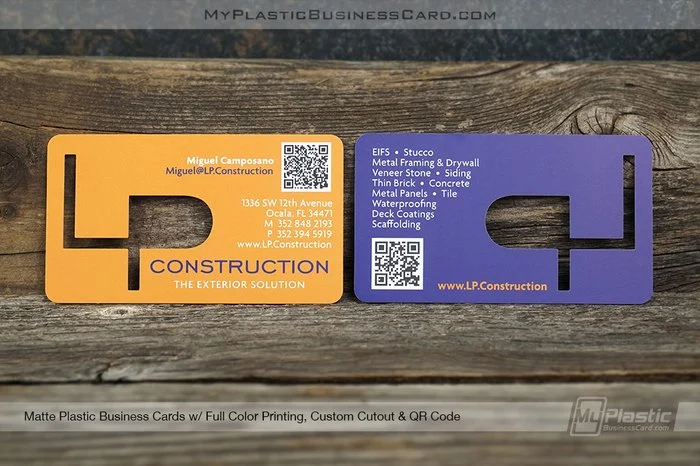 Best Plastic Business Cards For Construction Companies: 12 Durable Designs That Win More Jobs 3 My Plastic Business Card | Matte Plastic Business Card Full Color Printing Custom Cutouts Qr Code Lp Construction 1