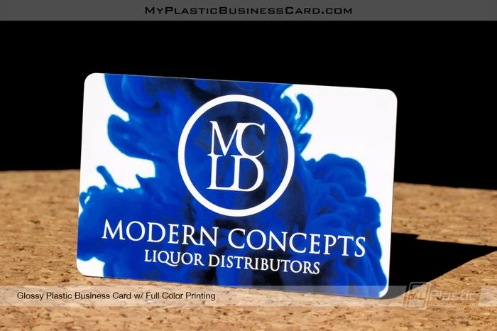 Plastic Card Finishes: Matte Vs. Glossy 6 My Plastic Business Card | Glossy Plastic Business Card Full Color Printing Liquor Blue1